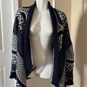 Chic Navy and White Women's Cardigan